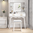 HOMCOM white dressing table with LED mirror