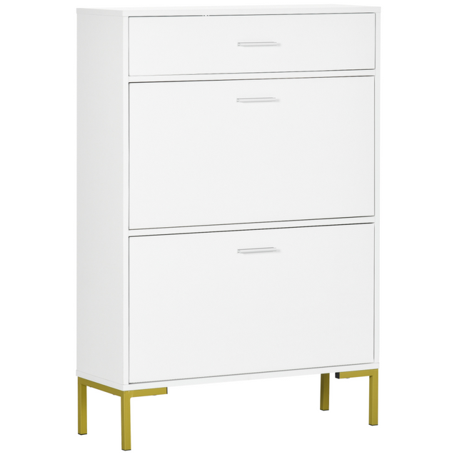 Modern hallway shoe cupboard with flip drawers