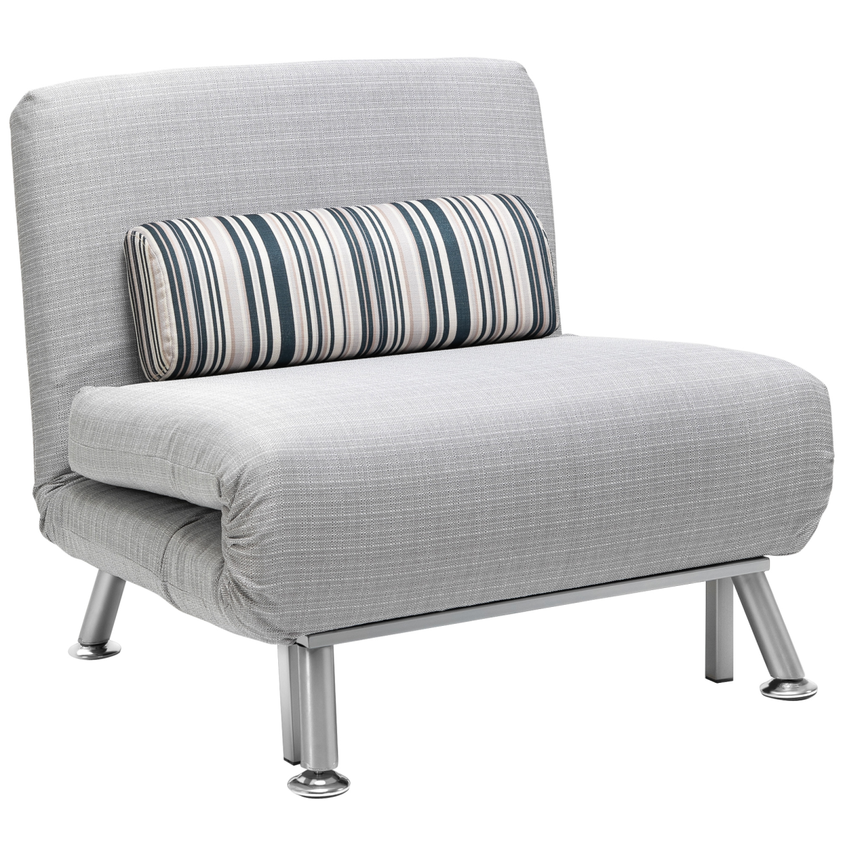 Grey single folding chair bed