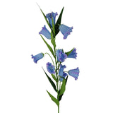 Leaf Trumpet Artificial Flower Stem, 100cm with Silk Flowers and Wired Shapable Stem, Blue