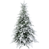 HOMCOM 5ft Artificial Christmas Tree with Realistic Snow Branches and 200 Warm White LED Lights – Auto Open