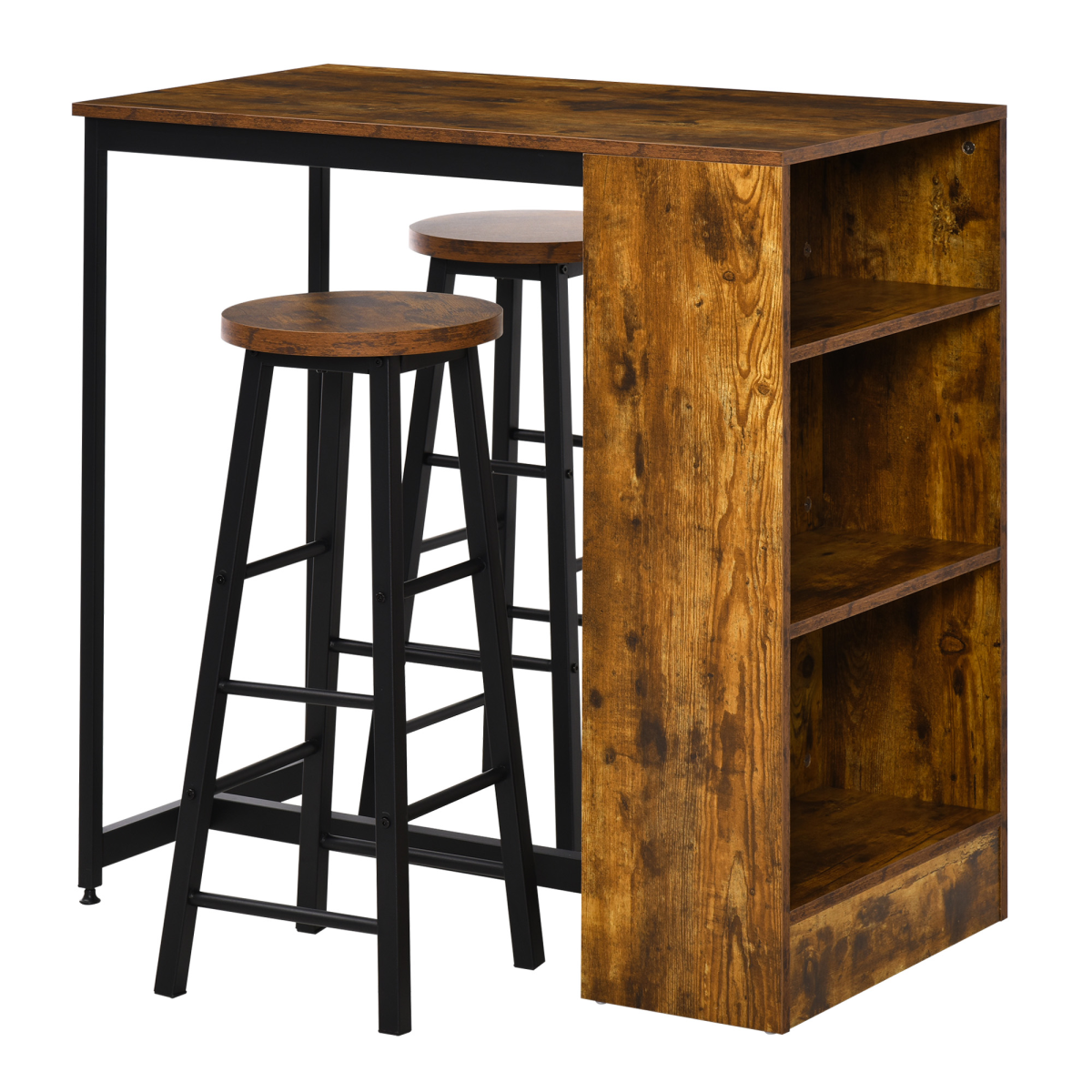 HOMCOM 3 piece bar table set with stools