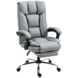 HOMCOM 155° Reclining Faux Leather Swivel Office Chair with Footrest – Height Adjustable, Black