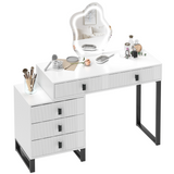 White dressing table with LED leaf mirror