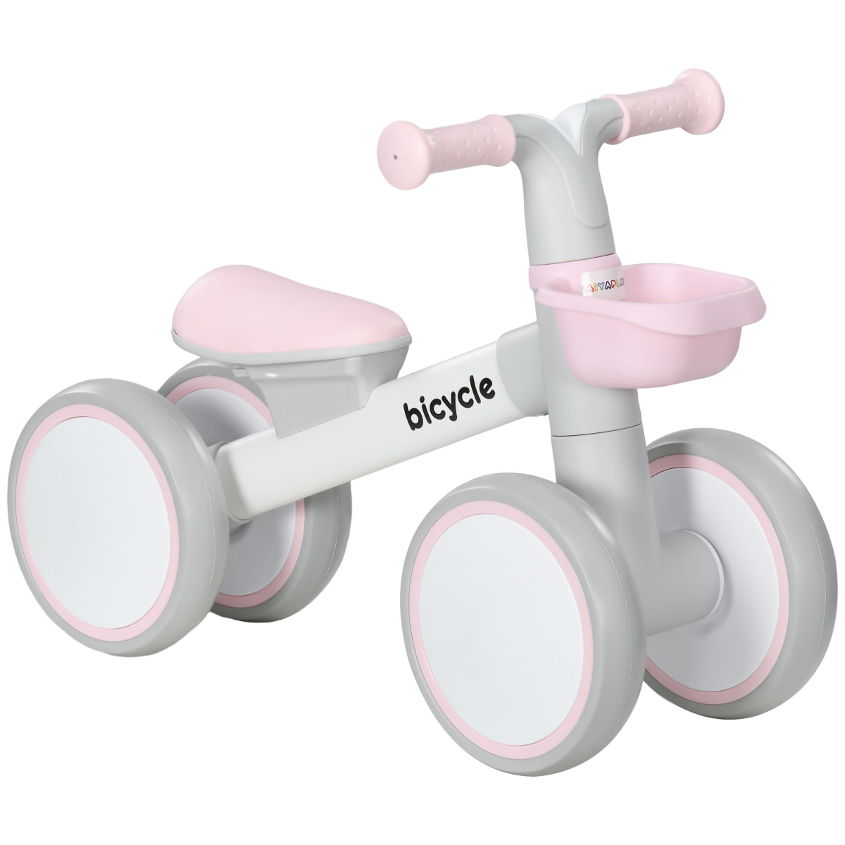 AIYAPLAY Kids Balance Bike with Adjustable Seat and Silent Tyres – Ages 1-3 Years, Pink