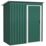 Outsunny 5 x 3ft Galvanised Steel Garden Shed with Sliding Door and Sloped Roof – Tool Storage, Green