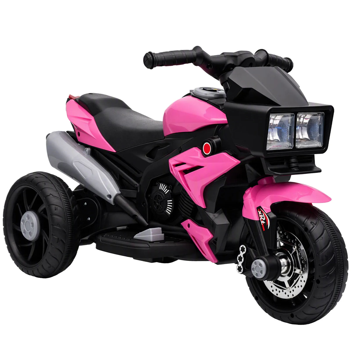 AIYAPLAY Kids Electric 3-Wheel Ride-On Motorbike with Horn, Headlights & Music – Toddler Battery Bike, Pink