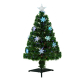 3ft green fibre optic Christmas tree with LED snowflakes