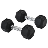 HOMCOM Hexagonal Dumbbells Set, 2 x 6kg with Knurled Handles & Anti-Roll Design – Home Gym Weight Lifting Hand Weights