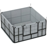 PawHut Steel Dog Whelping Box with Whelping Pad – Puppy Pen for Small and Medium Dogs, 122 x 122 x 60cm