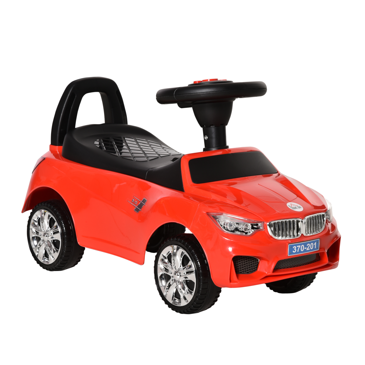 HOMCOM Toddler Ride-On Car with Foot-to-Floor Sliding, Lights, Music & Storage – Ages 18-36 Months, Red