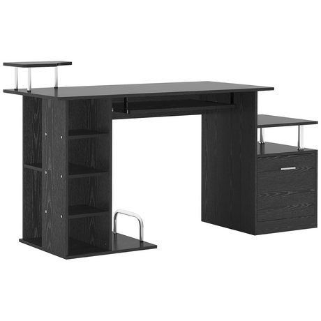 HOMCOM wooden computer desk with keyboard tray