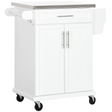 White rolling kitchen cart