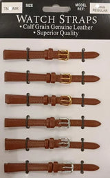TNMR Tan Calf Watch Straps, Regular Size – Pack of 6 Replacement Watch Bands