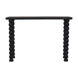 Artisan Furniture Solid Mango Wood Spindle Linear Console with Turned Legs – Hallway Console Table, Black