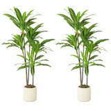 HOMCOM 150cm Lifelike Artificial Dracaena Tree with Bendable Trunks – Zero-Maintenance Fake Plant, Green