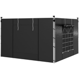 Outsunny 3x3m / 3x6m Pop Up Gazebo Side Panels, 2-Pack with Windows & Zipped Doors – Replacement Set, Black