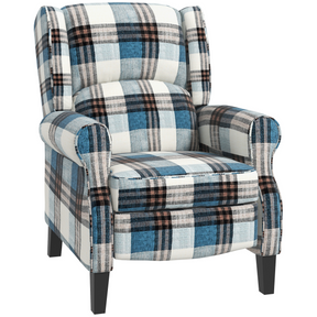 HOMCOM blue wingback recliner chair