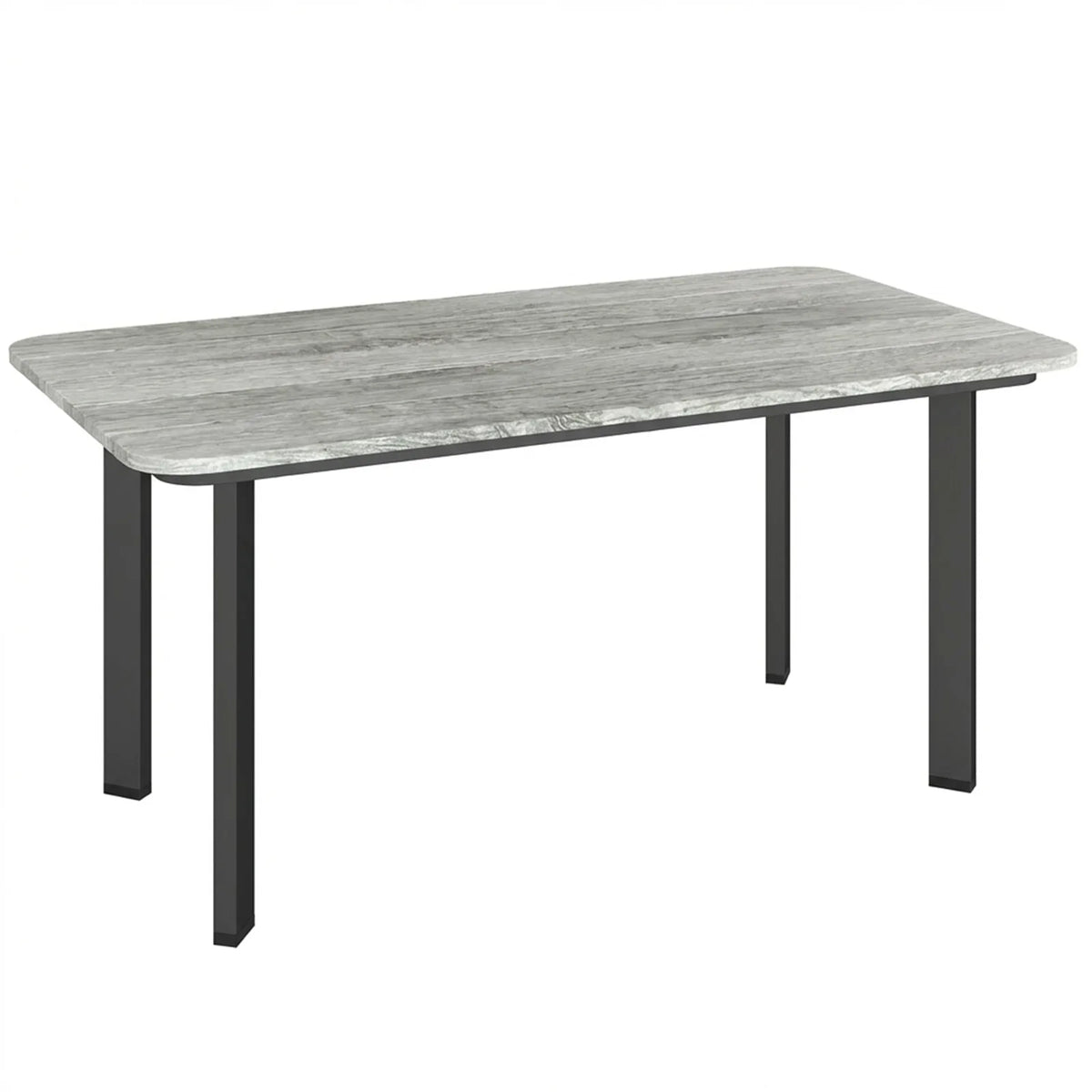Outsunny Garden Coffee Table with Slatted Wood Plastic Composite Top & Metal Frame – Patio Table, Grey