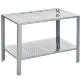 Outsunny 2-Tier Plant Stand with Cut-Out Shelves – Galvanised Steel Display Rack for Patio & Balcony