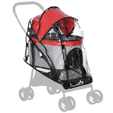 PawHut Pet Stroller Rain Cover with Front and Rear Entry – Dog Pram Weather Protection, Transparent