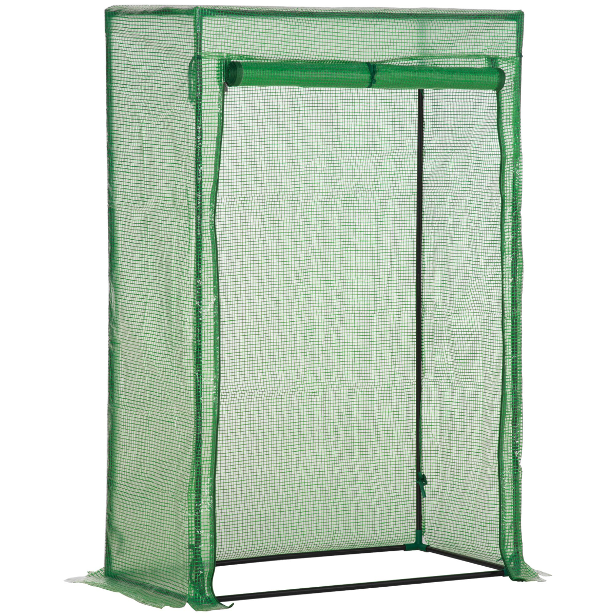 HOMCOM Outdoor Greenhouse PE Cover with Zipper Roll-Up Door, 100x50x150cm – Small Garden Plant Protection, Green