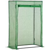 HOMCOM Outdoor Greenhouse PE Cover with Zipper Roll-Up Door, 100x50x150cm – Small Garden Plant Protection, Green