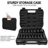20-Piece Heavy Duty Deep Impact Socket Set, 1/2 Inch Drive, 6 Point Metric 8–32 mm with Storage Case