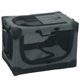 PawHut Soft Dog Crate, 60 x 42 x 43 cm – Foldable Travel Carrier with Removable Pad and Mesh Window, Army Green