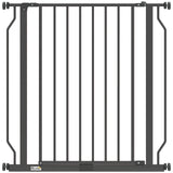 PawHut Extra Wide Pressure Fit Dog Gate with Double-Locking Door – Adjustable 75-85 cm Barrier, Black