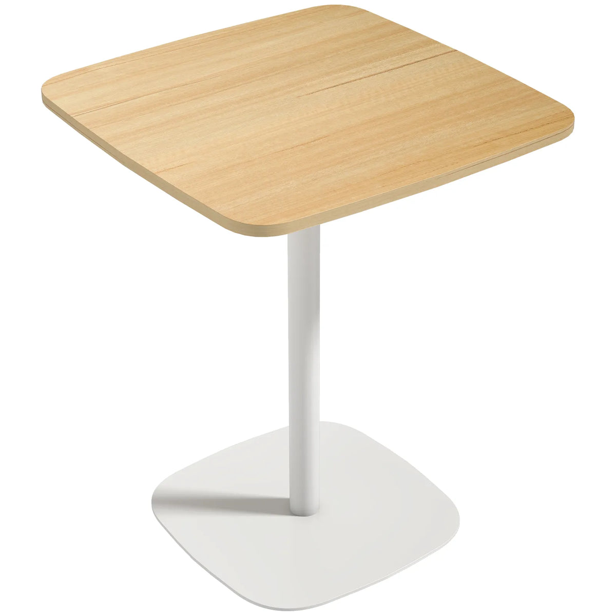 HOMCOM 60 cm Square Dining Table for Two with Wood-Veneer Top and Steel Base – Small Kitchen Table, Natural Wood