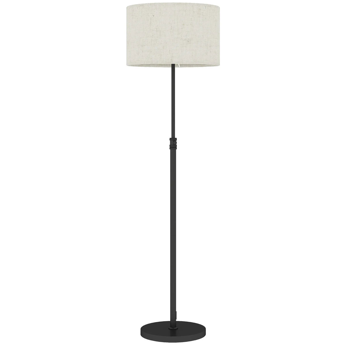 HOMCOM Floor Lamp with Remote, Height Adjustable Standing Lamp with Linen Shade
