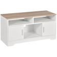 White TV stand with cabinets