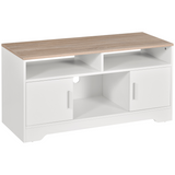 White TV stand with cabinets