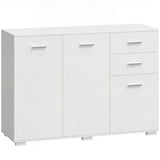 HOMCOM Modern Sideboard with 2 Drawers, 3 Doors and Adjustable Shelves – Kitchen and Dining Storage Cabinet, White