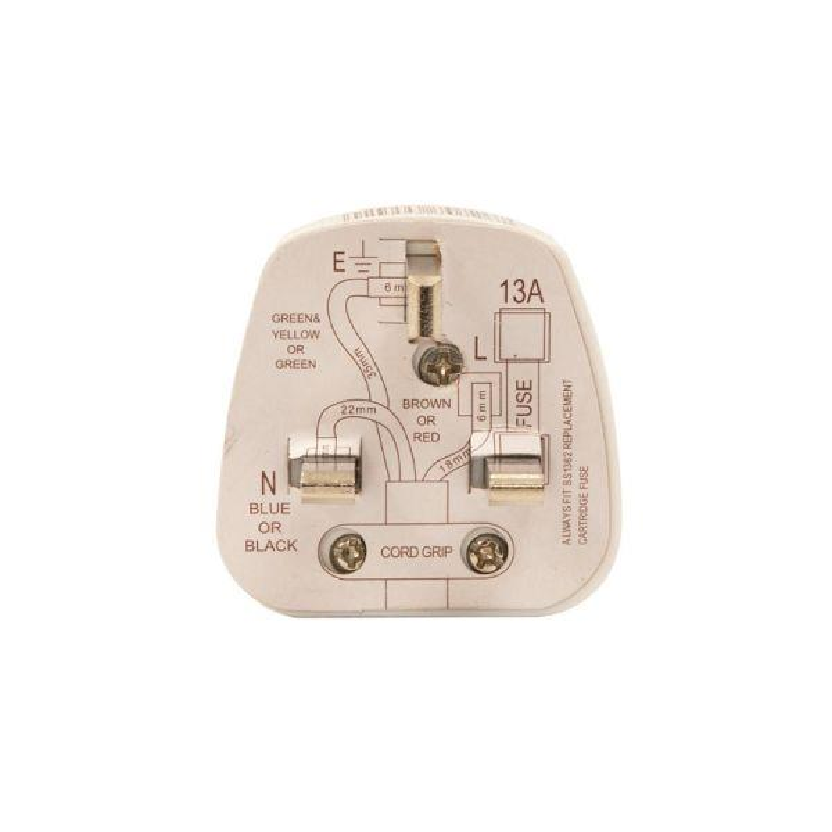 Daewoo 13 Amp 3 Pin Plug – Standard UK Mains Plug with Ergonomic Design, White