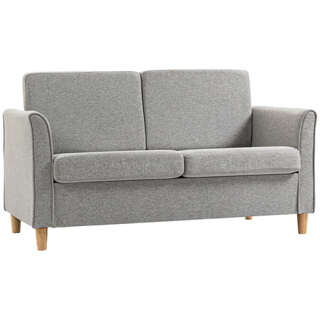 HOMCOM light grey linen 2 seater loveseat
