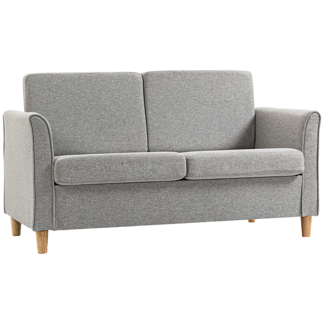HOMCOM light grey linen 2 seater loveseat