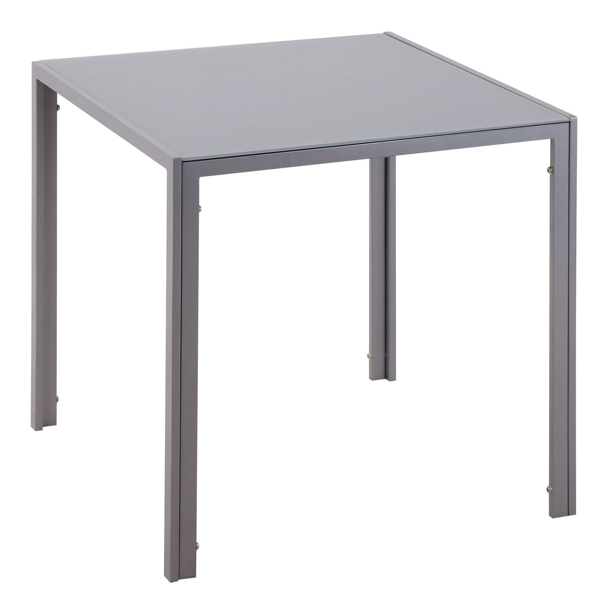 HOMCOM Modern Square Dining Table with Tempered Glass Top and Powder-Coated Metal Legs – Compact Kitchen Table