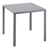 HOMCOM Modern Square Dining Table with Tempered Glass Top and Powder-Coated Metal Legs – Compact Kitchen Table