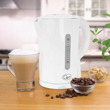 Quest 1L Cordless Jug Kettle with Overheat Protection & Cord Storage – Spout Filter, White