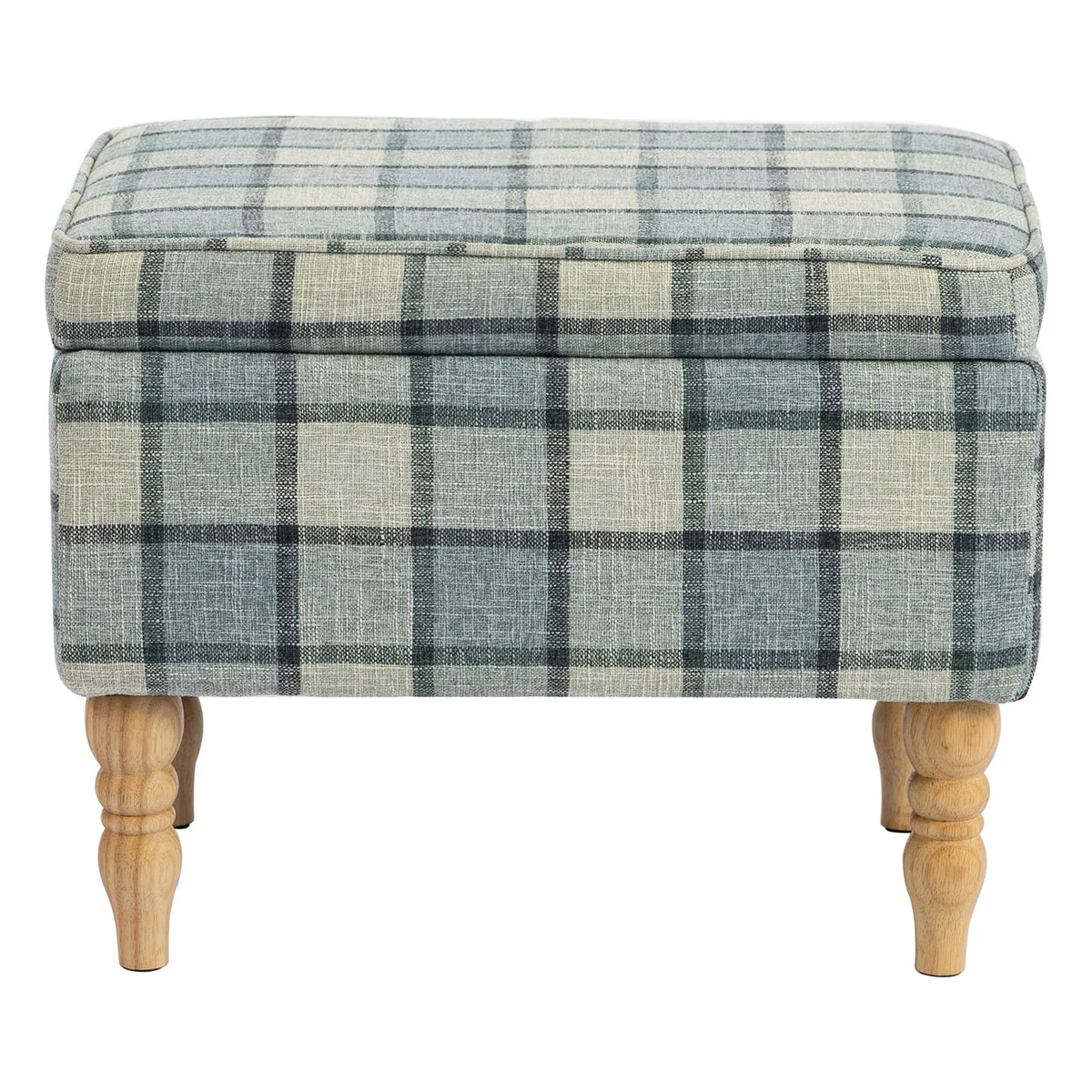 HOMCOM Linen Upholstered Footstool with Hidden Storage – Rectangular Ottoman with Flip-Top Tray Lid, Grey