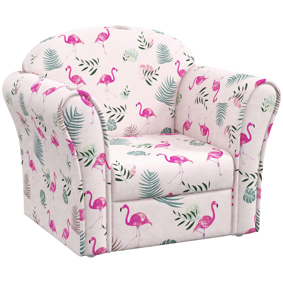 AIYAPLAY Kids Sofa Chair with Flamingo Design – Soft Toddler Armchair for Bedroom or Playroom, Pink