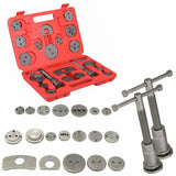 23-Piece Universal Brake Caliper Piston Rewind Tool Kit with Adapters and Hard Case – Disc Brake Wind Back Set