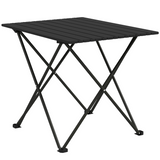 Outsunny Folding Camping Table with Carry Bag & Metal Frame – Portable Outdoor Picnic Table, Black