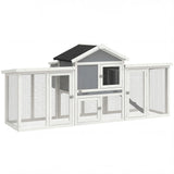 PawHut Large Wooden Chicken Coop with Nesting Box, Two Levels and Five Doors – Outdoor Poultry Hen House