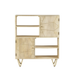 Solid wood display cabinet with light gold inlay