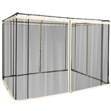 Outsunny Universal Replacement Gazebo Mesh Netting, 4 Zipped Side Walls – Fits 3 x 3m Gazebos, 302 x 207cm