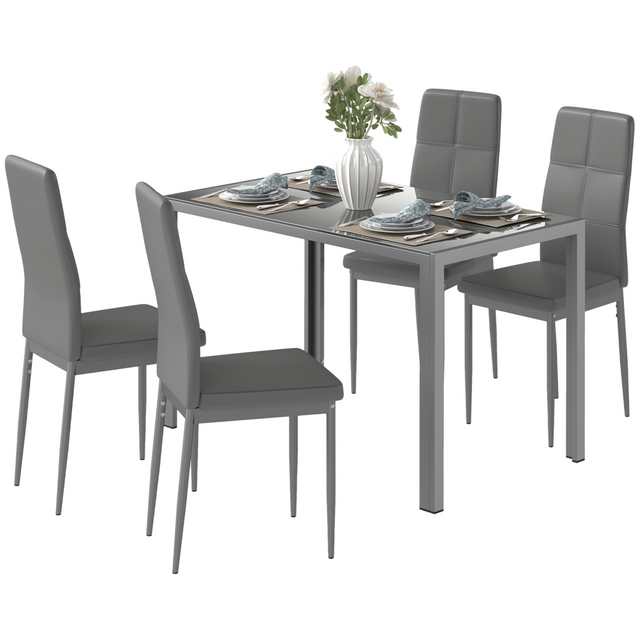 HOMCOM 5 piece glass dining set