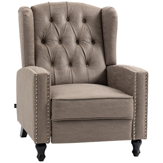 HOMCOM brown studded recliner armchair
